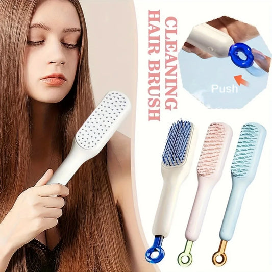 Self-Cleaning Retractable Hair Brush