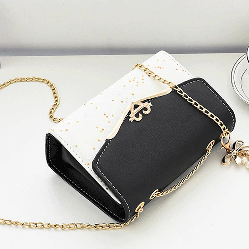 Women's Square Bag with Pearl Detail