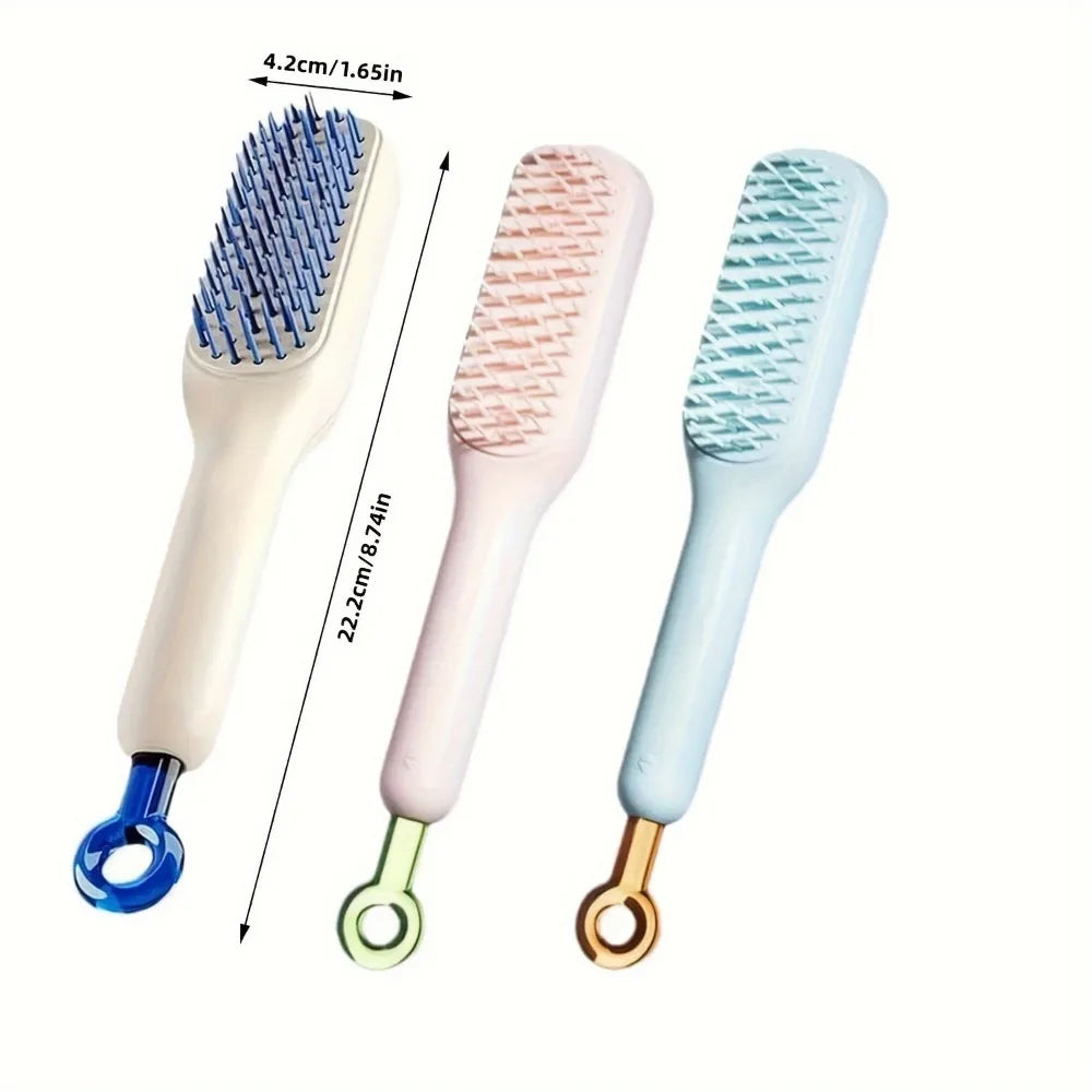 Self-Cleaning Retractable Hair Brush