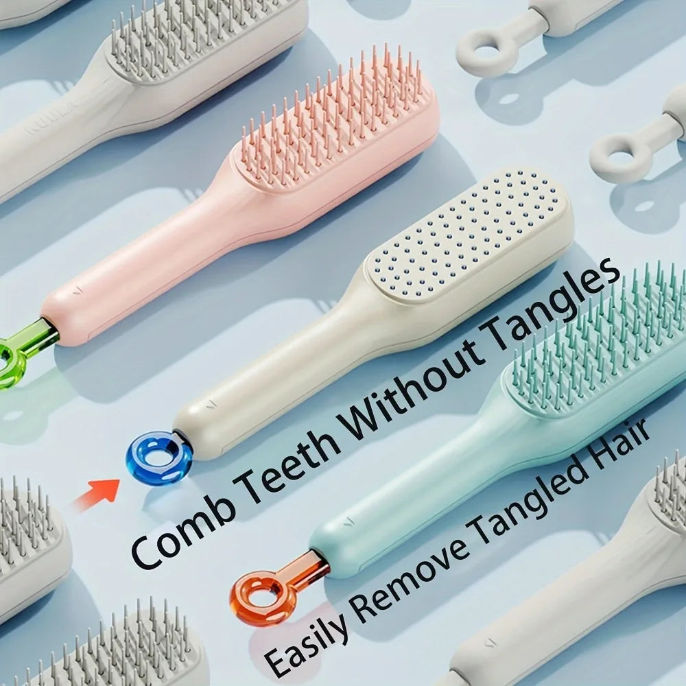 Self-Cleaning Retractable Hair Brush